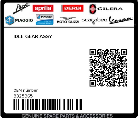 Product image: Gilera - 8325365 - IDLE GEAR ASSY  0