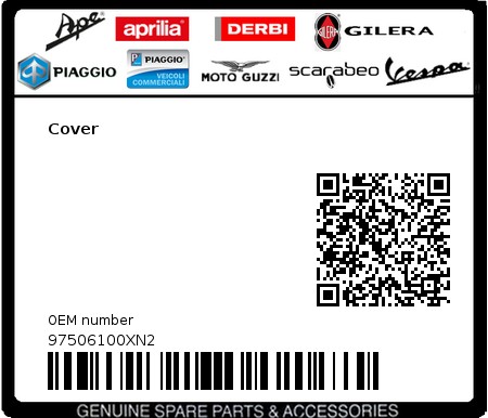 Product image: Gilera - 97506100XN2 - Cover  0
