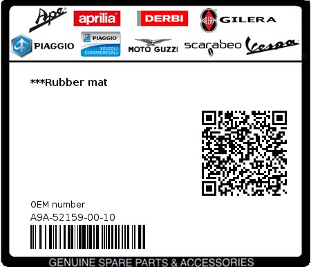 Product image: Gilera - A9A-52159-00-10 - ***Rubber mat  0