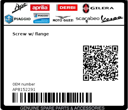 Product image: Gilera - AP8152291 - Screw w/ flange  0