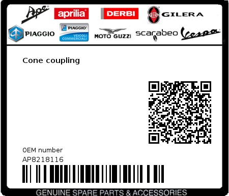 Product image: Gilera - AP8218116 - Cone coupling  0