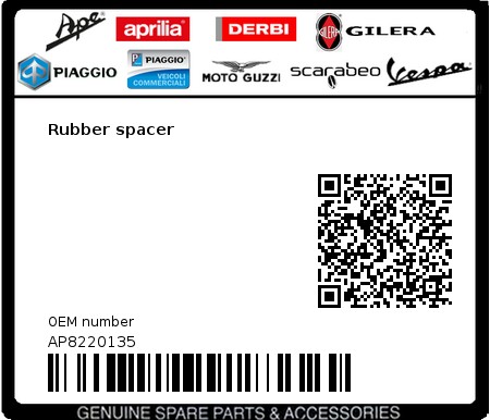 Product image: Gilera - AP8220135 - Rubber spacer  0