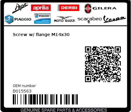 Product image: Gilera - B015563 - Screw w/ flange M14x30  0