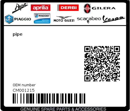 Product image: Gilera - CM001215 - pipe  0