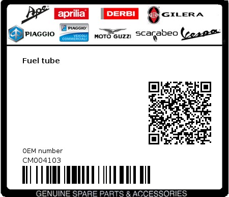 Product image: Gilera - CM004103 - Fuel tube  0