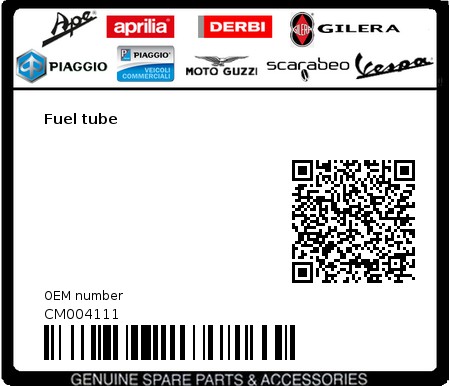 Product image: Gilera - CM004111 - Fuel tube  0