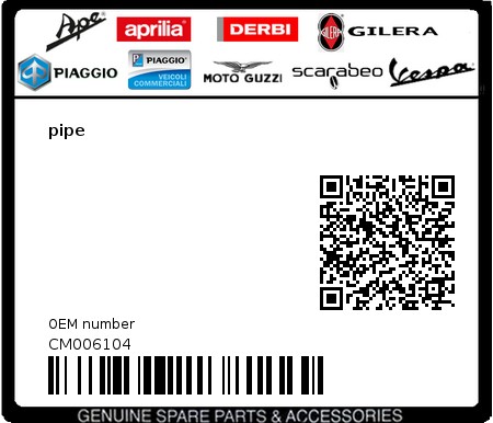 Product image: Gilera - CM006104 - pipe  0
