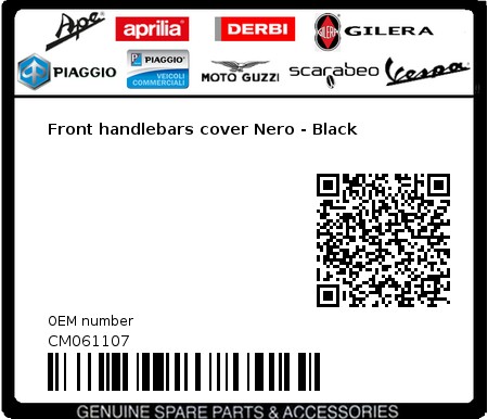 Product image: Gilera - CM061107 - Front handlebars cover Nero - Black  0
