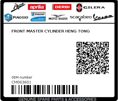 Product image: Gilera - CM063601 - FRONT MASTER CYLINDER HENG TONG 