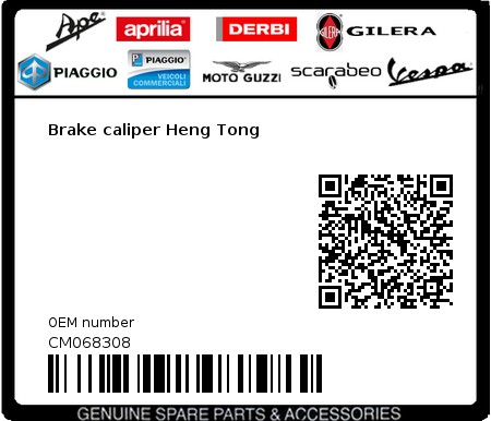 Product image: Gilera - CM068308 - Brake caliper Heng Tong 