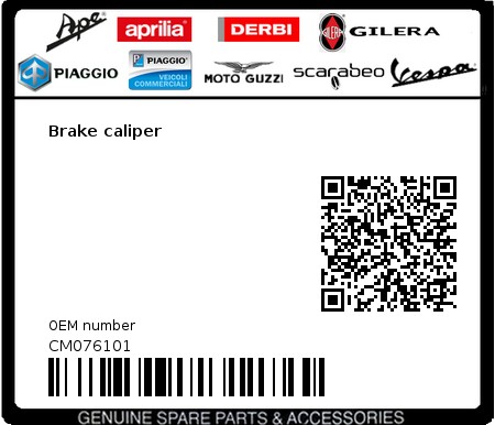 Product image: Gilera - CM076101 - Brake caliper  0