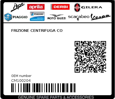 Product image: Gilera - CM100204 - FRIZIONE CENTRIFUGA CO  0