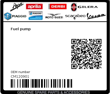 Product image: Gilera - CM120901 - Fuel pump 