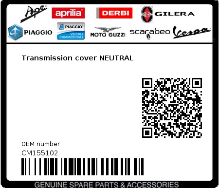 Product image: Gilera - CM155102 - Transmission cover NEUTRAL  0