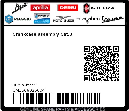 Product image: Gilera - CM1566025004 - Crankcase assembly Cat.3 