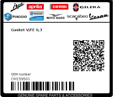 Product image: Gilera - CM159501 - Gasket V/FE 0,3  0