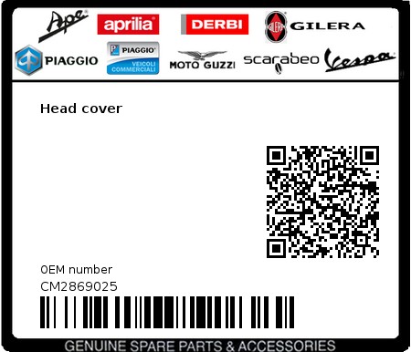 Product image: Gilera - CM2869025 - Head cover  0
