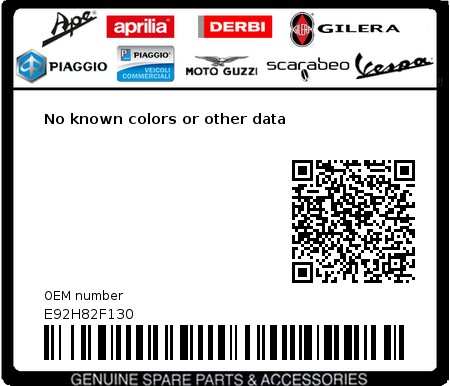 Product image: Gilera - E92H82F130 - No known colors or other data 