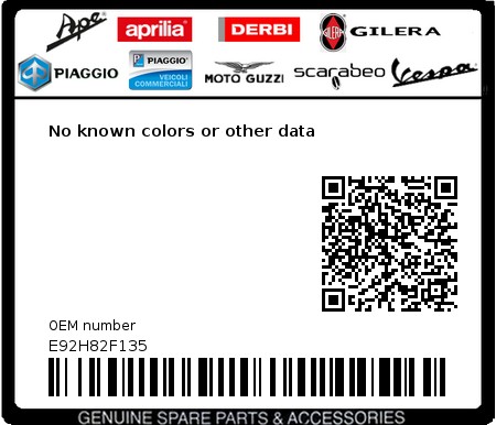 Product image: Gilera - E92H82F135 - No known colors or other data 