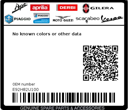 Product image: Gilera - E92H82U100 - No known colors or other data 