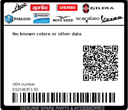 Product image: Gilera - E92H83F130 - No known colors or other data  0