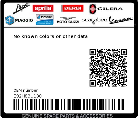 Product image: Gilera - E92H83U130 - No known colors or other data  0