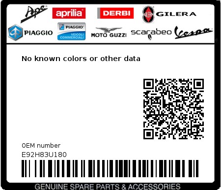 Product image: Gilera - E92H83U180 - No known colors or other data  0