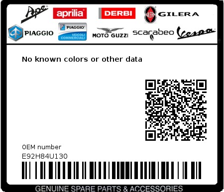 Product image: Gilera - E92H84U130 - No known colors or other data  0