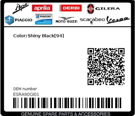 Product image: Gilera - ESRA90GI01 - Color:Shiny Black[94]  0
