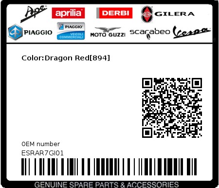 Product image: Gilera - ESRAR7GI01 - Color:Dragon Red[894]  0