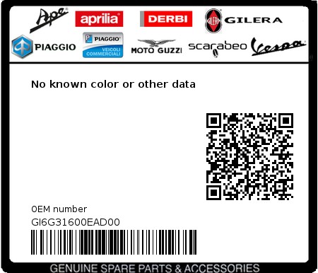 Product image: Gilera - GI6G31600EAD00 - No known color or other data  0