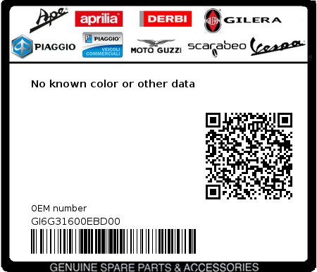 Product image: Gilera - GI6G31600EBD00 - No known color or other data  0