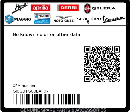 Product image: Gilera - GI6G31G00EAF07 - No known color or other data 