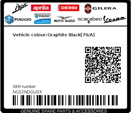 Product image: Gilera - NGS2NDGU03 - Vehicle colour:Graphite Black[79/A] 