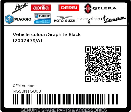 Product image: Gilera - NGS3N1GU03 - Vehicle colour:Graphite Black (2007)[79/A]  0