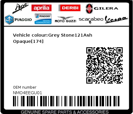 Product image: Gilera - NMO4EEGU01 - Vehicle colour:Grey Stone121Ash Opaque[174] 