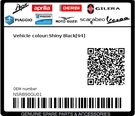 Product image: Gilera - NSRB90GU01 - Vehicle colour:Shiny Black[94]  0