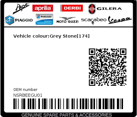 Product image: Gilera - NSRBEEGU01 - Vehicle colour:Grey Stone[174] 