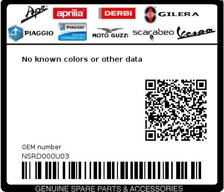 Product image: Gilera - NSRD000U03 - No known colors or other data 