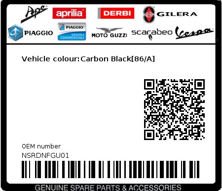 Product image: Gilera - NSRDNFGU01 - Vehicle colour:Carbon Black[86/A]  0