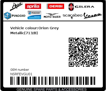 Product image: Gilera - NSRFEVGU01 - Vehicle colour:Orion Grey Metallic[713/B]  0