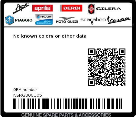 Product image: Gilera - NSRG000U05 - No known colors or other data  0