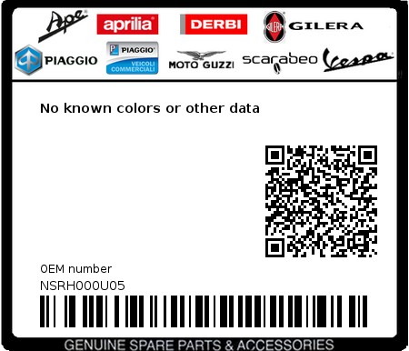 Product image: Gilera - NSRH000U05 - No known colors or other data  0