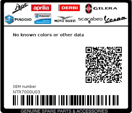 Product image: Gilera - NTR7000U03 - No known colors or other data  0