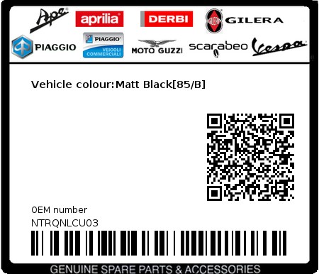 Product image: Gilera - NTRQNLCU03 - Vehicle colour:Matt Black[85/B] 