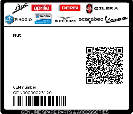 Product image: Gilera - ODN00000023120 - Nut  0