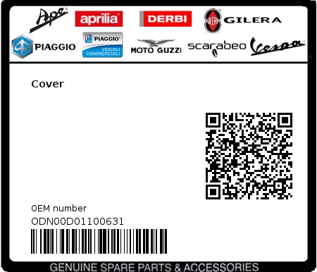 Product image: Gilera - ODN00D01100631 - Cover  0