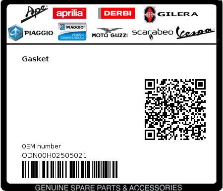 Product image: Gilera - ODN00H02505021 - Gasket  0