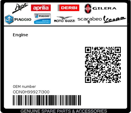 Product image: Gilera - ODN0H99927I300 - Engine  0