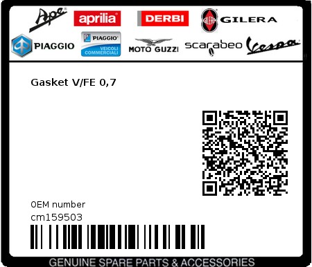 Product image: Gilera - cm159503 - Gasket V/FE 0,7  0